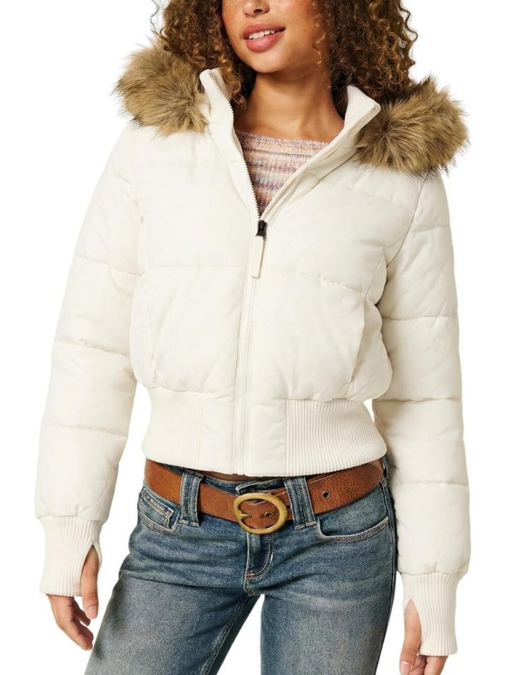 Cozy Cropped Puffer Jacket for Women | Quilted Winter Outerwear, Warm & Stylish